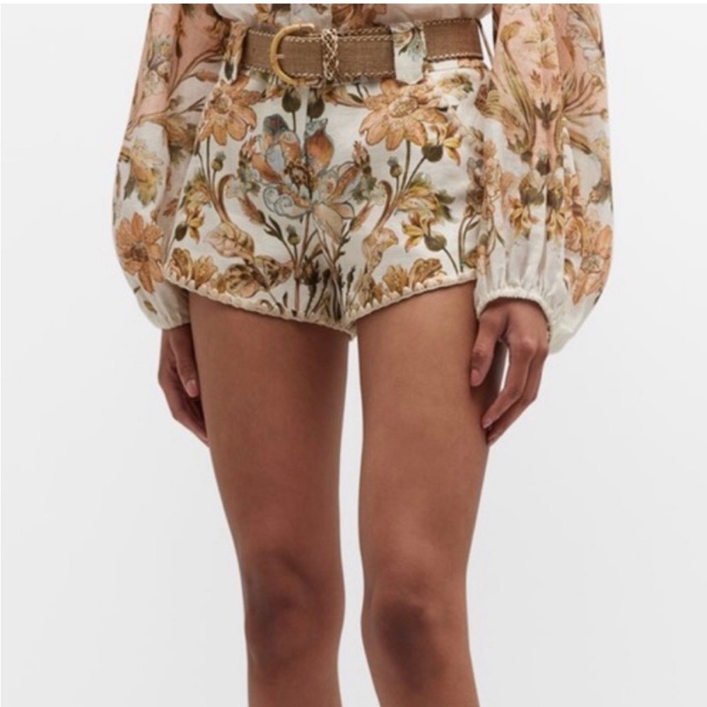 Zimmerman Chintz Floral Linen Shorts Sz 1
